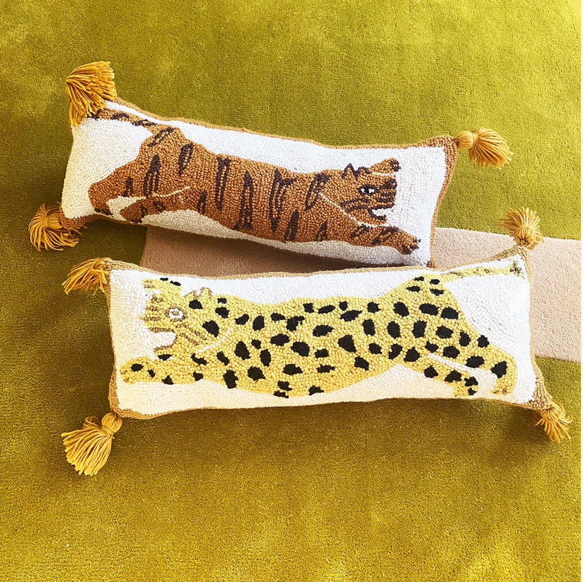 Crouching Tiger Tassel Pillow