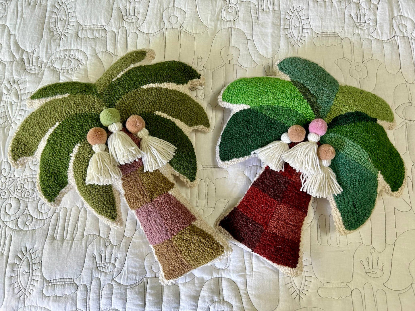 Palmita Hook Pillow w/Pom Tassels