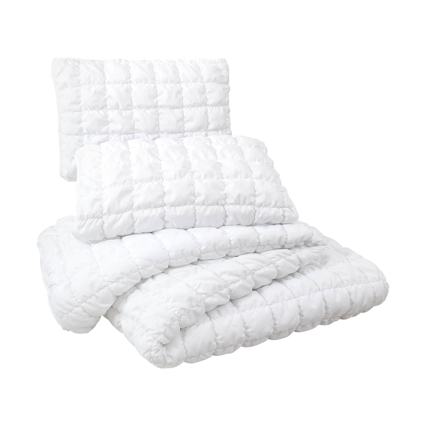 Dreamy Clouds Solid Quilt Set - White