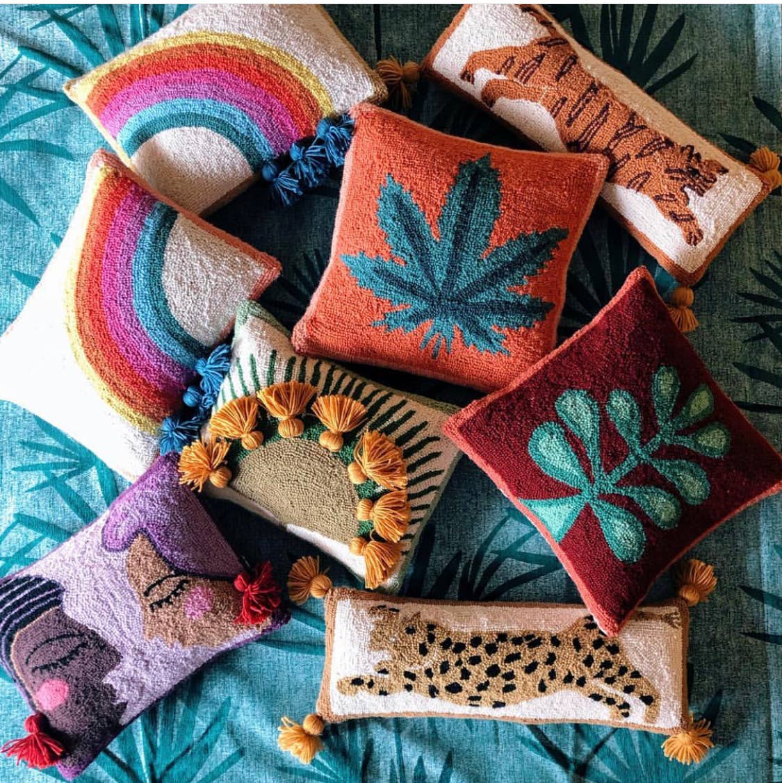 Crouching Tiger Tassel Pillow