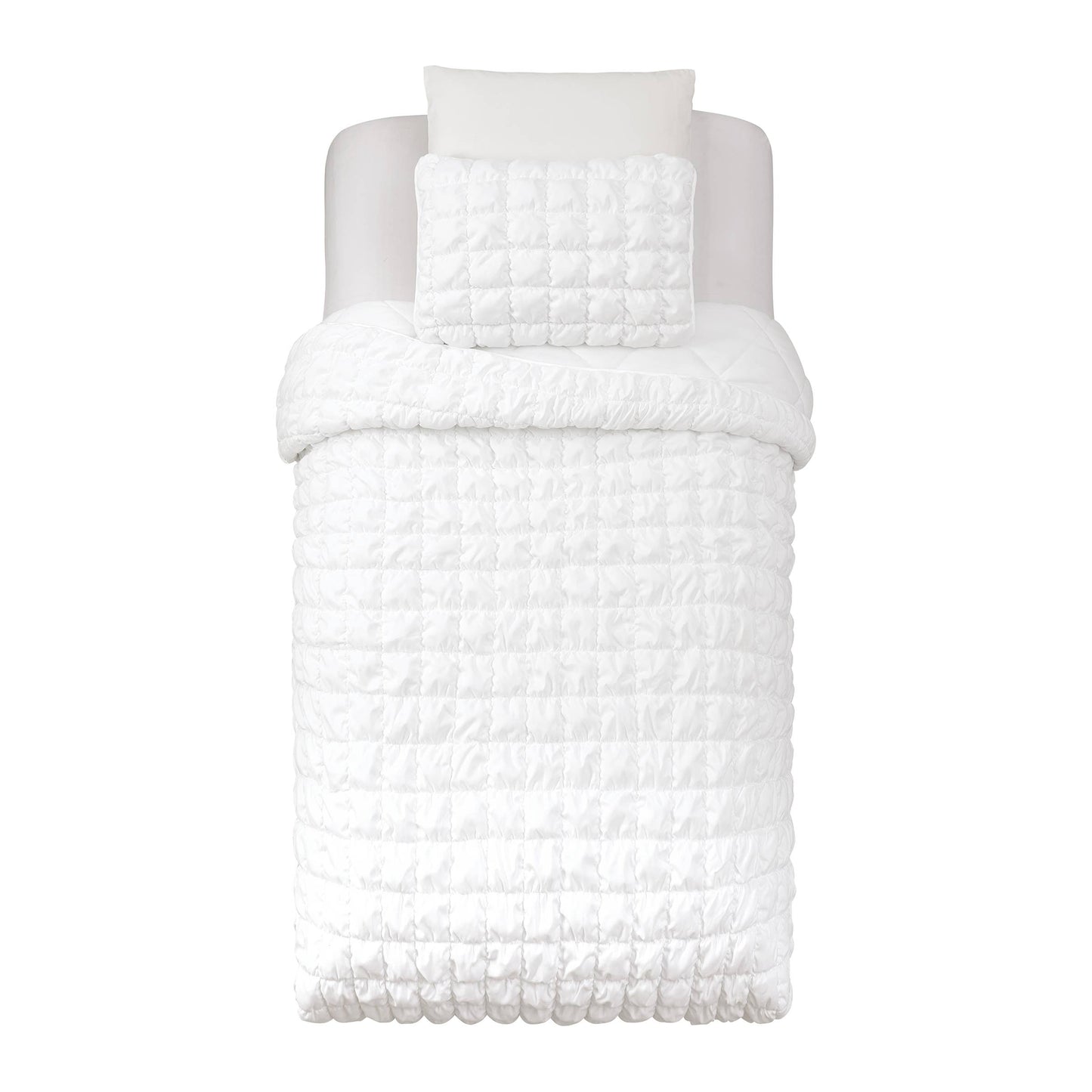 Dreamy Clouds Solid Quilt Set - White