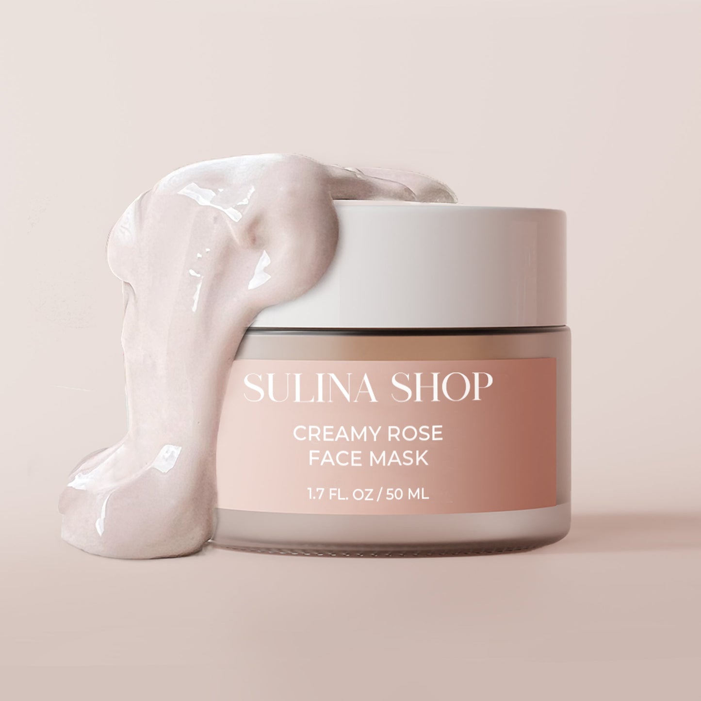Creamy and satisfying hydrating face mask with pink/rose tint beneficial for all skin types