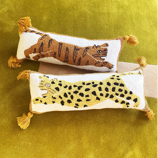 Crouching Tiger Tassel Pillow