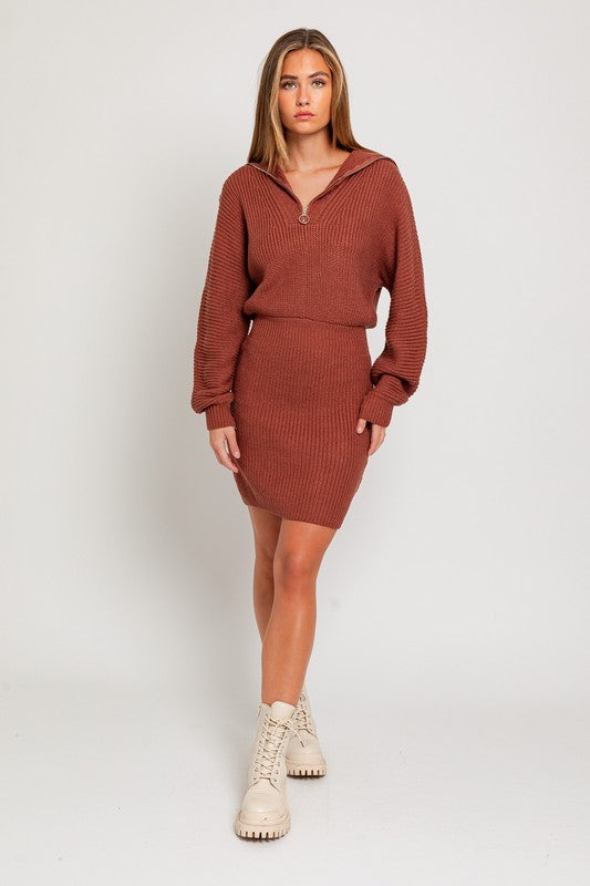 Zip and Dip Sweater Dress