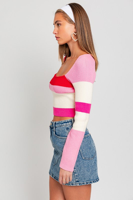 Color Block Babe Knit Top