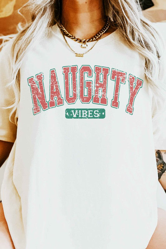 NAUGHTY VIBES CHRISTMAS OVERSIZED TEE