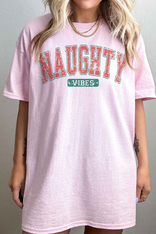 NAUGHTY VIBES CHRISTMAS OVERSIZED TEE