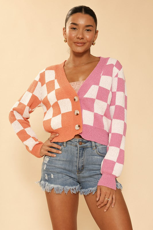 Color Squared Cropped Sweater