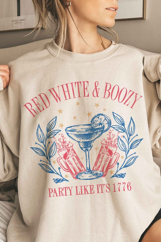 Boozy Holiday Oversized Sweatshirt