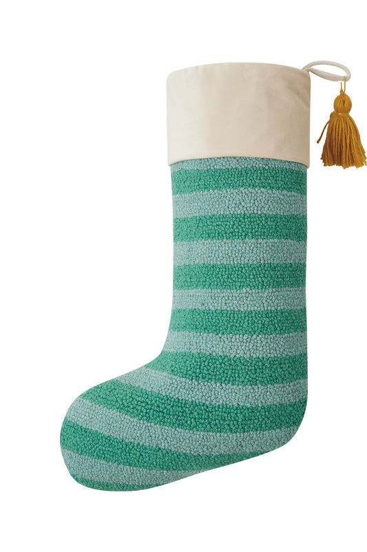 Emerald Striped Holiday Stocking