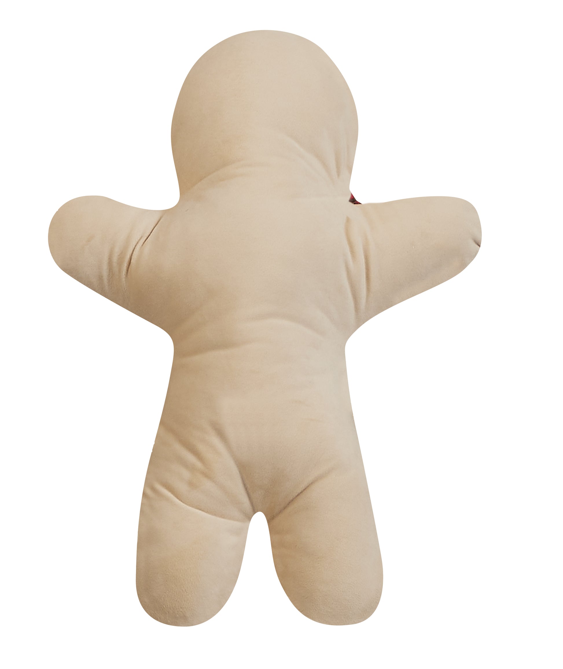 Solid beige back of gingerbread man pillow