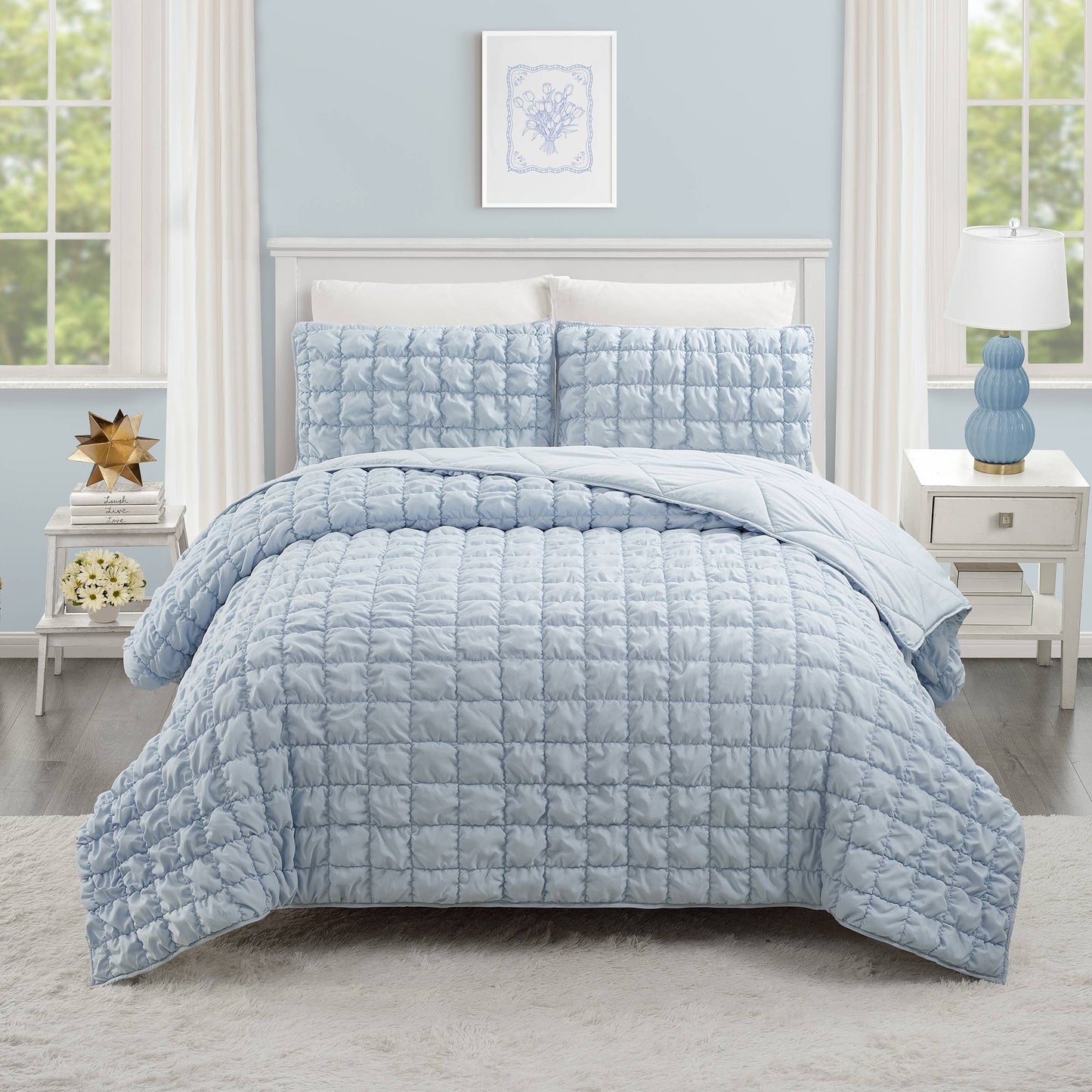 Dreamy Clouds Quilt Set - Blue