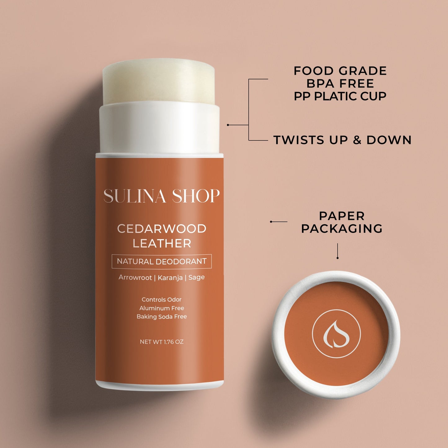 Cedarwood Leather - Natural Deodorant