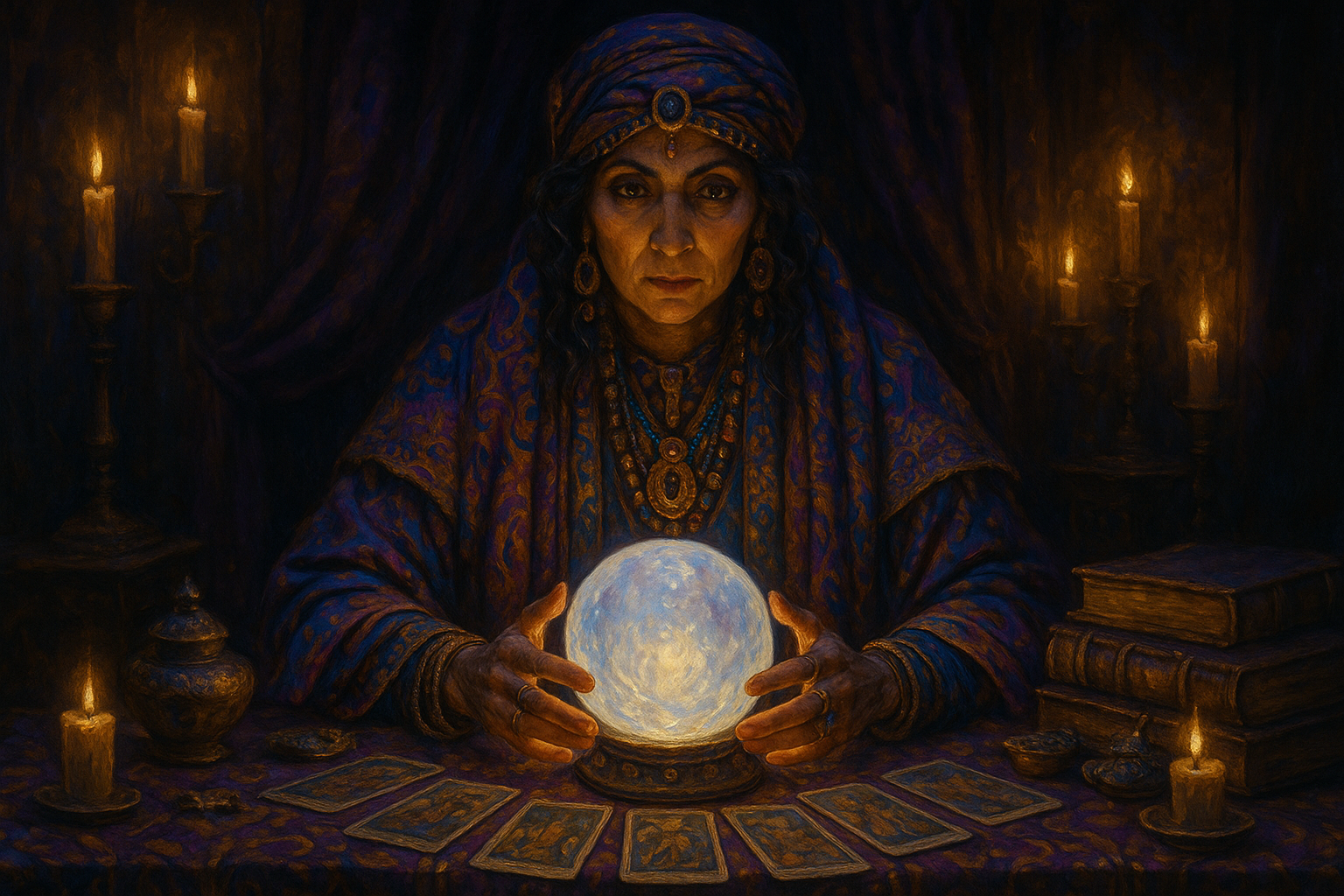 Fortune teller with crystal ball